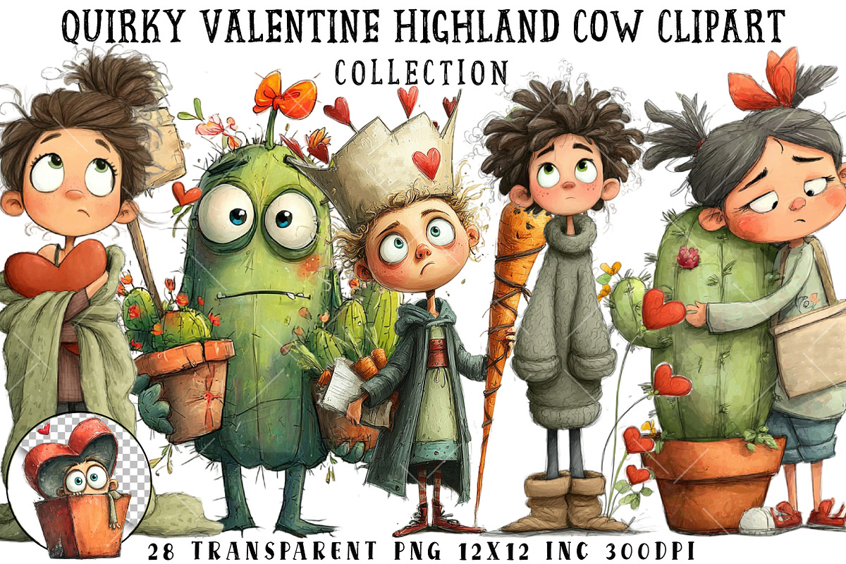 Quirky Valentine Clipart, an Illustration by OK Design (Photo 1 of 6)