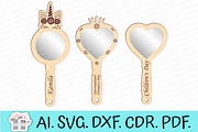 Set of mirrors for girls laser cut, a Pattern Graphic by MegaPrezencik (Thumbnail 4 of 6)