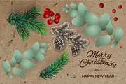Floral Christmas Vector Set, a Decorative Illustration by PREMIUMVECTOR (Thumbnail 4 of 4)