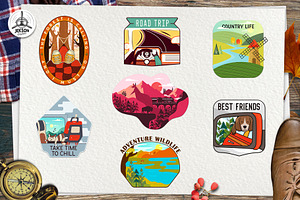 Retro Camp Badges Mega Bundle