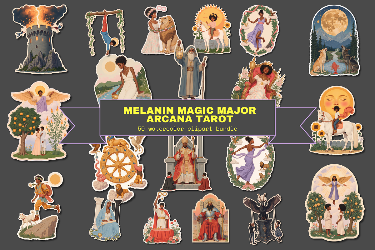 Melanin Magic Tarot Deck Clipart, a Person Illustration by Jakayla Digital Co (Photo 14 of 19)