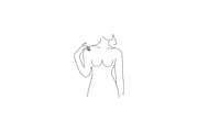 Line Art Woman Beauty Logo, a Branding & Logo Template by Luxury Logos (Thumbnail 3 of 4)