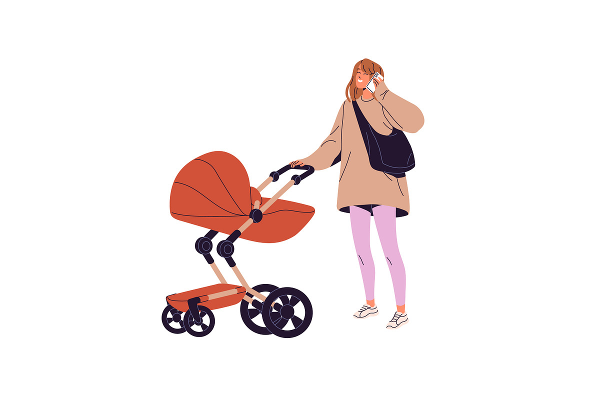 Families, parents with strollers set, a Person Illustration by PaperTrident (Photo 7 of 9)