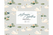 Swan & Duckling Nursery pattern, a Pattern Graphic by Milatoo (Thumbnail 1 of 4)