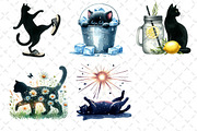 Cat Silhouette Summer Clipart, an Illustration by Dream Creation (Thumbnail 6 of 6)