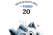 Robotic Cats Clipart Set, a Decorative Illustration by Pati Charm Studio (Thumbnail 1 of 8)