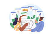 Interior designer at work set, a Work Illustration by Good Studio (Thumbnail 5 of 6)
