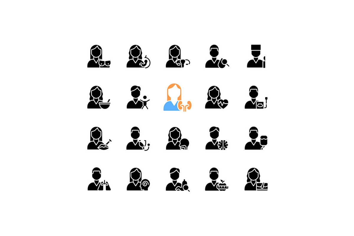 Medical services black glyph icons, a Solid Icon by IMG Visuals