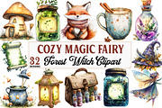 Cozy Magic Fairy Forest Witch png, an Illustration by Watercolor design (Thumbnail 1 of 5)
