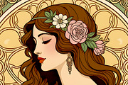 Bohemian Beauty Poster, a Person Illustration by Sharon Schwalbe (Thumbnail 1 of 2)