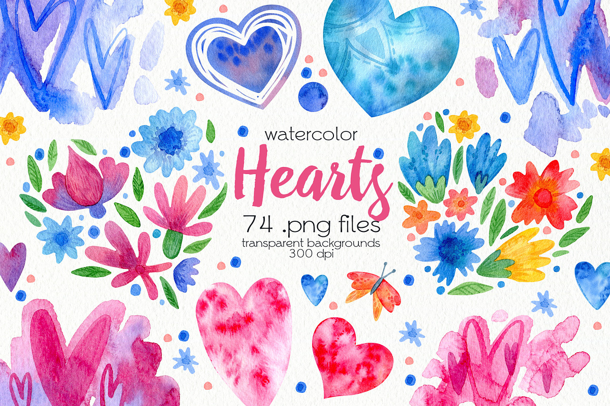 Valentines Day. Hearts, a Decorative Illustration by OllyKo Art (Photo 1 of 11)
