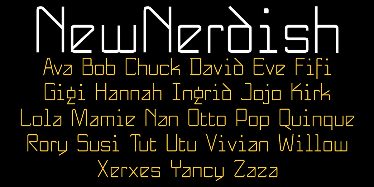 NewNerdish, a Sans Serif Font by Ingrimayne Type (Photo 9 of 11)