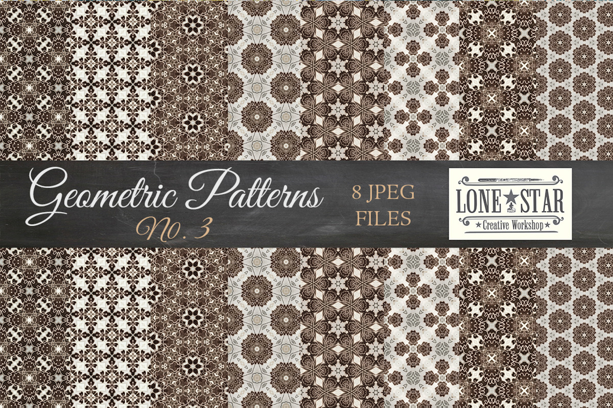 Brown Floral Geometric Patterns, a Pattern Graphic by Lone Star I&D ...