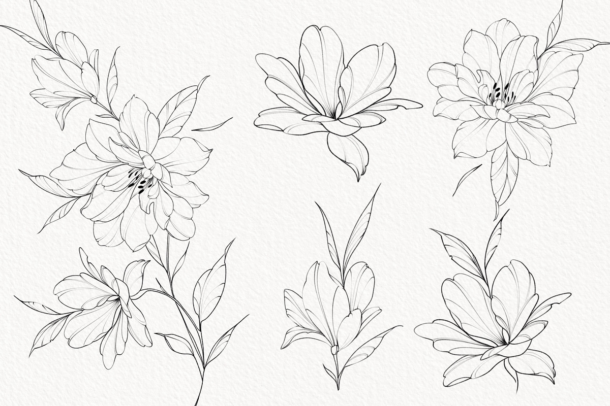 Procreate Snake stamps with flowers., a Brushes & More by AnnaPolitmerskaja (Photo 3 of 8)