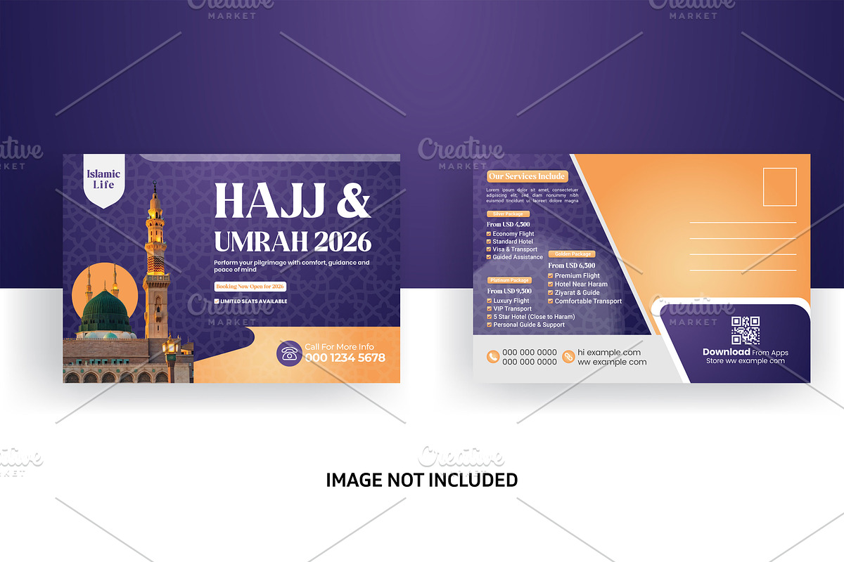 Hajj Umrah postcard template, a Card Template by graphics city (Photo 2 of 2)
