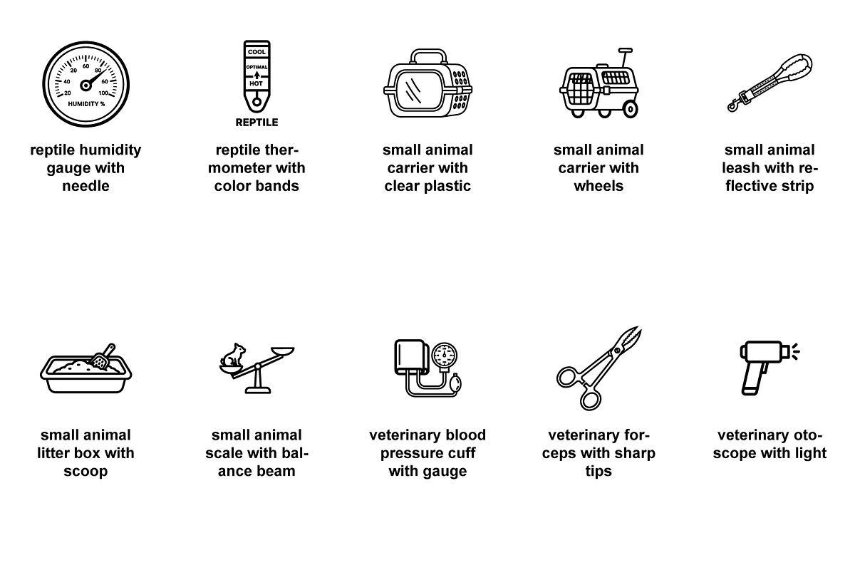 Animal veterinary tools Icon Set, an Outline Icon by Nurlan's shop (Photo 3 of 6)