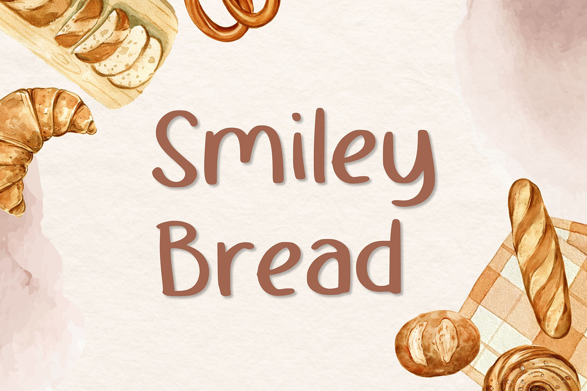 Smiley Bread, a Handwritten Font by Aisyah (Photo 1 of 5)