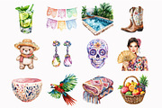 Watercolor Viva Mexico Clipart, an Illustration by Design Market (Thumbnail 5 of 5)