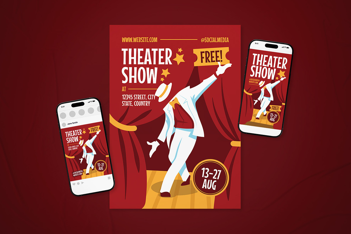 Theater Show Event Flyer Set, a Flyer Template by The Good Store (Photo 1 of 2)