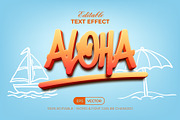 Aloha Summer Text Effect 3D Style, a Layer Style Add-On by Mockmenot (Thumbnail 1 of 2)