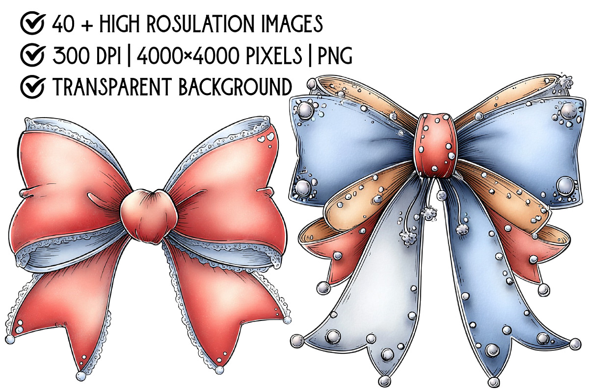 Christmas Bow Clipart, an Illustration by Pixels.Craft (Photo 4 of 6)