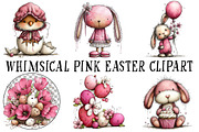 Whimsical Pink Easter Clipart, an Illustration by OK Design (Thumbnail 2 of 6)
