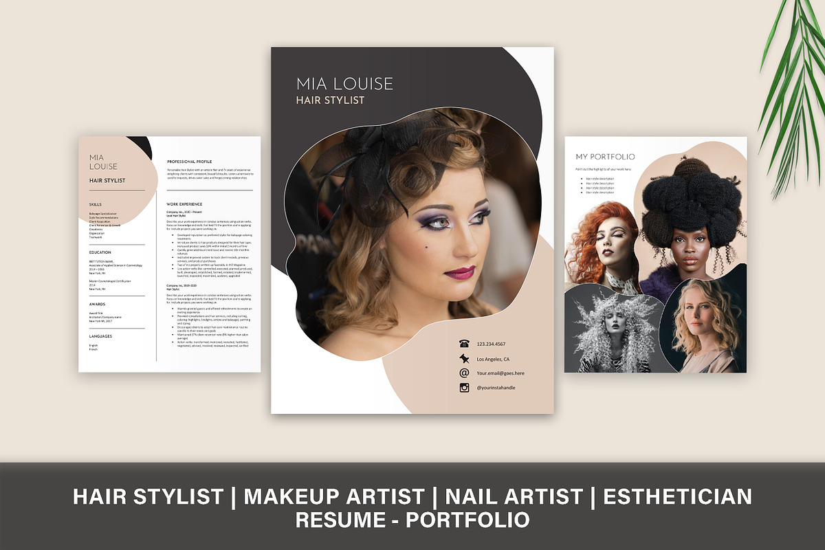 Hair Stylist Resume & Portfolio, a Resume Template by Stanin Studio (Photo 1 of 10)