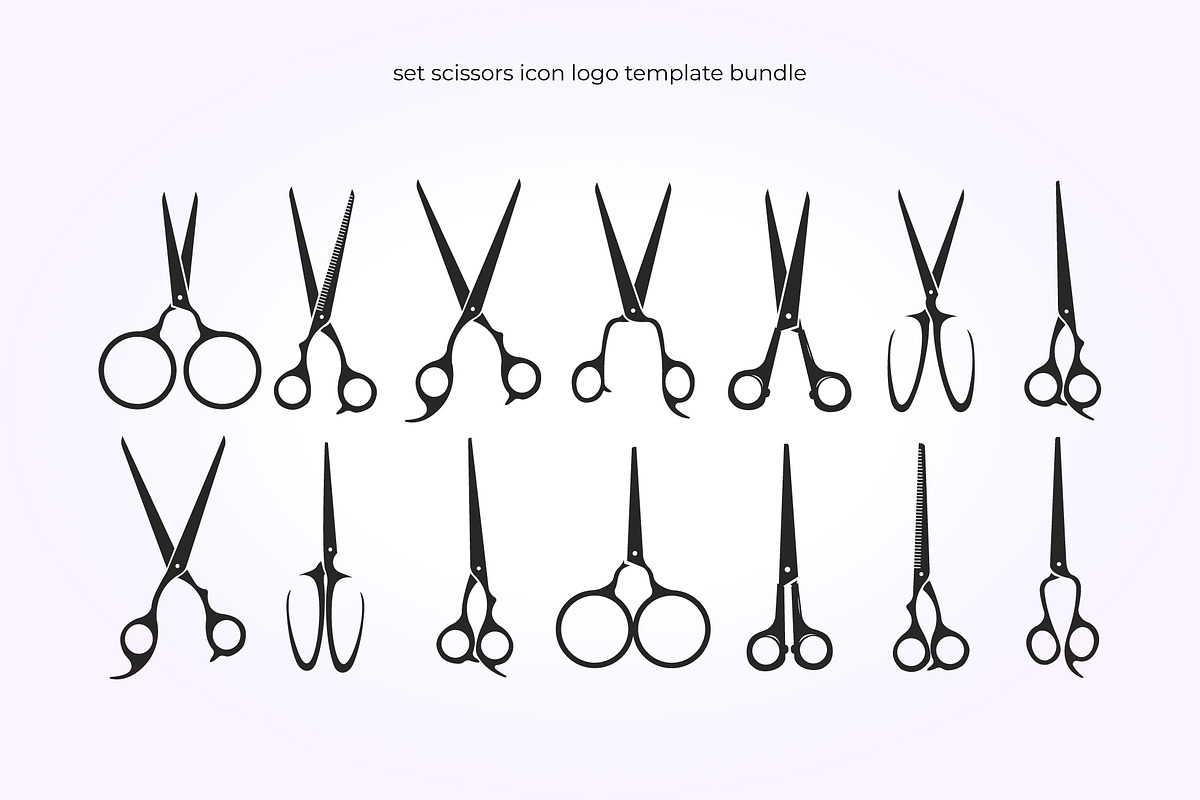 set bundle scissors logo design, a Branding & Logo Template by Pyruos ID