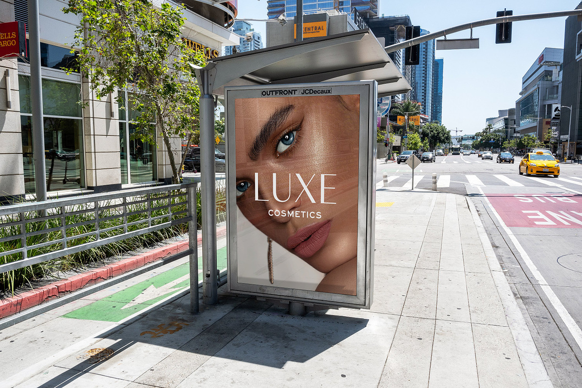 Downtown Bus Stop Billboard Mockup, a Mockup by Area Mockups (Photo 2 of 4)