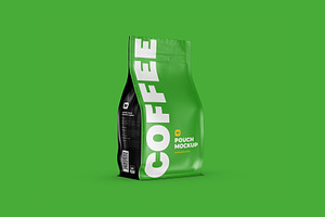 Zip Coffee Pouch Half-Side Mockup