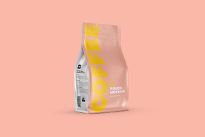 Zip Coffee Pouch Half-Side Mockup