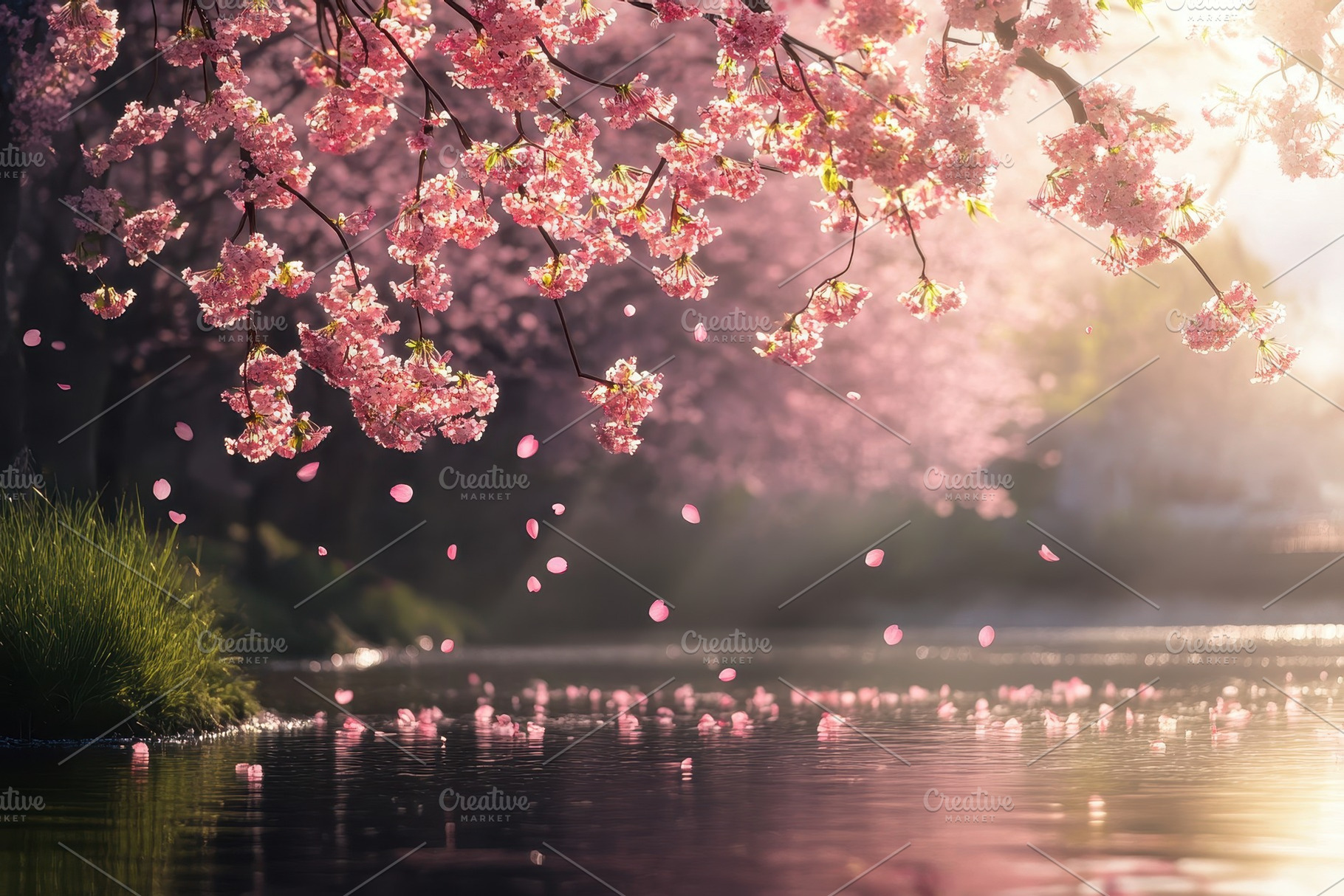 Cherry blossoms in full bloom, a Photo by Pavel_design
