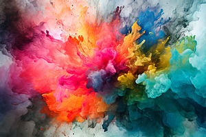 Explosion Of Color Paint Or Powder