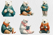 Polar Bear Reading Clipart, an Animal Illustration by Rose Art (Thumbnail 3 of 4)