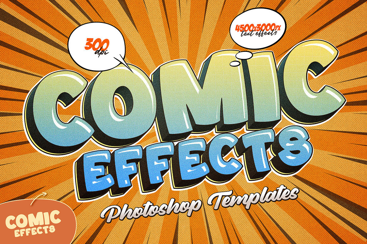 Retro Comics Text Effects, a Layer Style Add-On by Andrew Skoch Design (Photo 7 of 8)