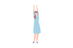 Beautiful Woman in Light Blue Dress, a Person Illustration by TopVectors