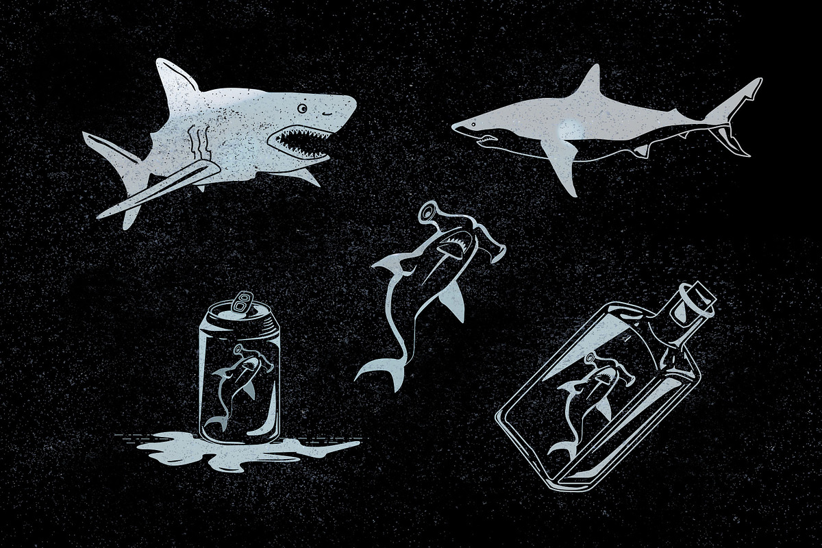 Shark Vectors for Sketch or Illus, a Templates & Theme by Aloha Philly (Photo 4 of 4)