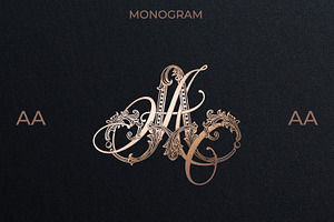 AA Wedding Monogram Logo