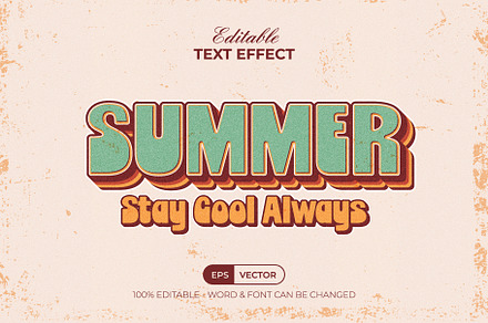 Summer Text Effect Retro Style