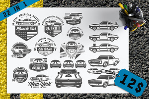 22 in 1 Set of muscle car