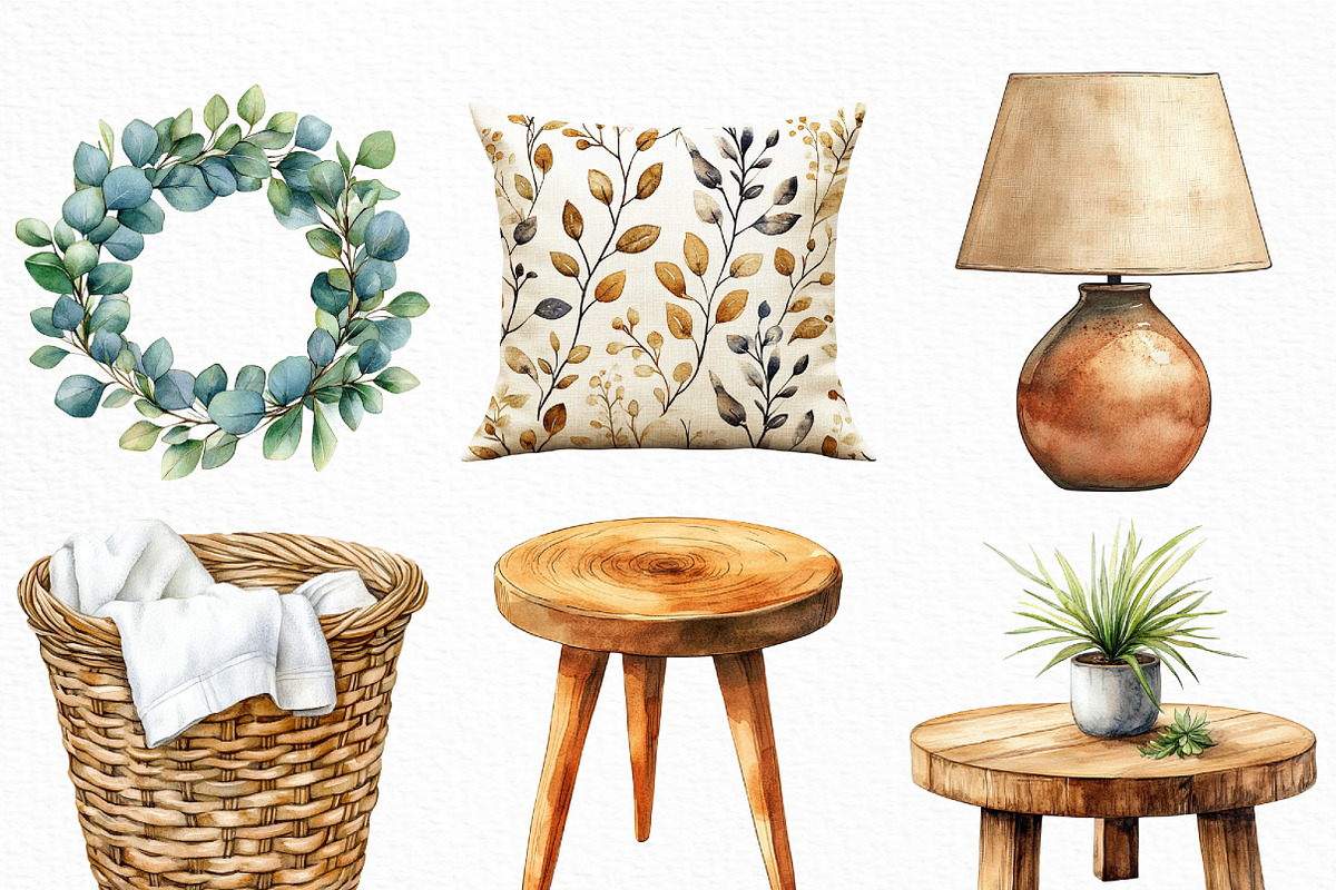 Home Decor Clipart Bundle, an Illustration by Craft Nest (Photo 3 of 6)