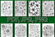 Floral Mandala Adult Coloring Pages, a Decorative Illustration by Design Zone (Thumbnail 6 of 7)