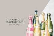 Champagne Party-Watercolor Champagne, a Decorative Illustration by ThaismotaCreativeCo (Thumbnail 4 of 4)