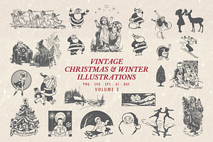 Vintage Christmas Illustrations Vol3