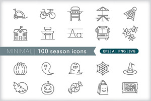 Minimal 100 Season Icons