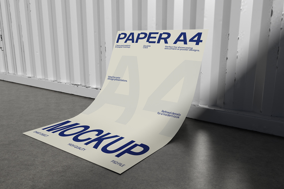 Paper A4 Mockup, a Merchandise Mockup by Unerispace (Photo 5 of 5)