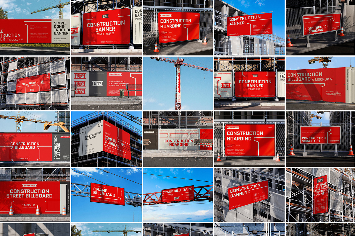 40 Construction Banner Mockup Bundle, a Mockup by Vitora Mockup (Photo 2 of 12)
