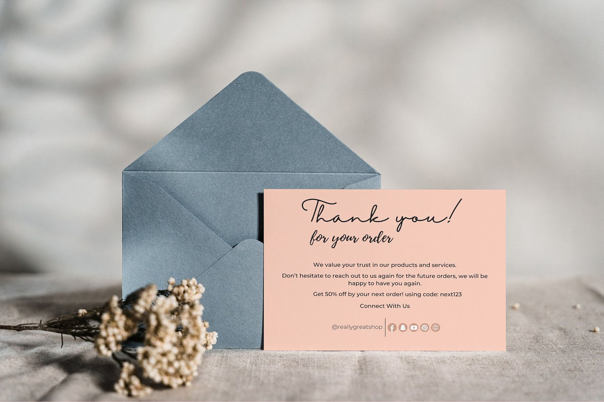 Simple thank you card template canva, a Card Template by DesignArts (Photo 4 of 4)