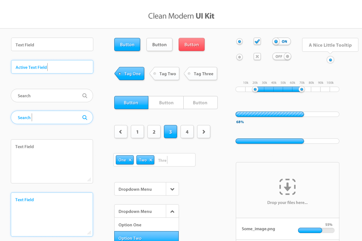 Clean Modern UI Kit (PSD), an UI Kit Template by Jamie Peak (Photo 1 of 3)