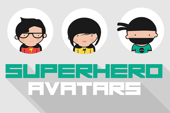 Vector Superhero Avatars preview 3
